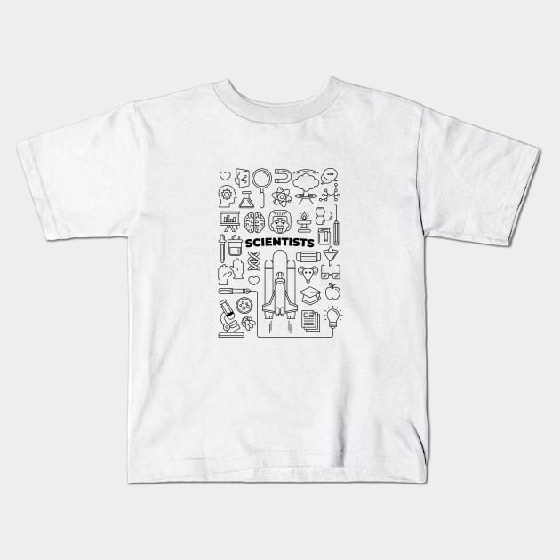 Profession Pattern-Scientists Kids T-Shirt by Alvin Chen